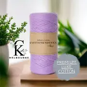 3MM 1ply PREMIUM LUXE macrame string VIOLET 100m Single Strand Cord Cotton