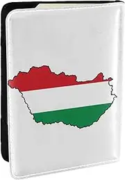 [JEJEA] Hungary Flag Map Print Travel Organizer Credit Cards Case Passport BookPassport Holder Cover Wallet forTraveling,, Black, One Size