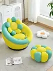 Egg Sofa Chair 360° Swivel Lounge Chair 3D Fabric Accent Chair