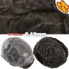 Men Skin V-loop Toupee Hairpiece Mens REAL Human Hair Replacement System Wig AU