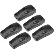 Inline Cord Switch AC 250V 1A Duplex Lamp Light Rocker Switch Black 5pcs