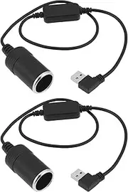 ECSiNG 2pcs Car Cigarette Lighter Socket 5V USB A Male to 12V Car Cigarette Lighter Socket Converter Adapter Cable for Driving Recorder Car Charger 60cm