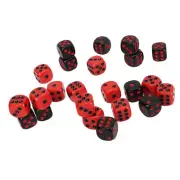 48PCS 6 Sided Dices Black And Red Plastic Waterproof Table Game Dice Set Fo HG