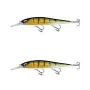 2x 13 Fishing 80mm Whipper Snapper Jerkbait Fishing Lures - Clear Perch