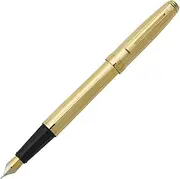 Sheaffer Prelude, Fluted 22KT Gold Plate, 22KT Gold Trim, Fountain Pen: Fine Nib (E036843)
