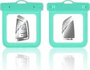 2 Pack TPU Waterproof Car Key Fob Shell Case Bag for 2019 2020 2021 2022 Chevy Silverado GMC Sierra 1500 2500HD 3500HD Key Protector Cover Accessories（Vivid Green）