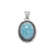Blue Atlantic Stone Larimar Pendant Sterling Silver, Pendant Only