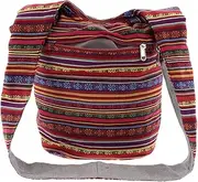 [Lovoski] Hippie Boho Print Crossbody Bohemian Gypsy Sling Shoulder Bag - Red, 35 x 18 x 32 cm