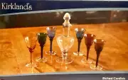 Kirkland's Etched Cordials 8 Piece Glass & Decanter Set (New)