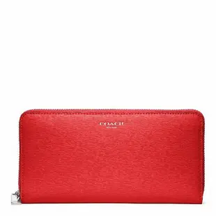 Coco小舖COACH 49355 SAFFIANO LEATHER ACCORDION ZIP WALLET 紅色