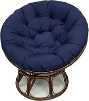 Papasan Chair Cushion Only, Rocker Chair Pads, Soft Papasan Cushion Cover with Ties for Hanging Egg Chair Sofa Patio Garden Swing Chair(Dark Blue,110 * 110cm)