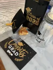 2025 Graduation Gifts Lighted Graduation Mason Jar DIY Fill with Money NEW