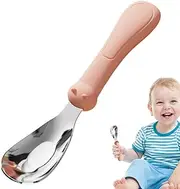 Metal Baby Spoon, Stainless Steel Baby Feeding Spoon with Silicone Handle, Baby LED Weaning Accessories, Stainless Steel Food Utensils, Safety Feeding Accessories