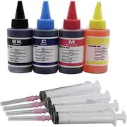 Summit Ink Printer Ink Refill Kit, 4 x 100ml CMYK Bottles, Compatible with Canon PG-585, PG-585XL & CL-586 CL-586XL Cartridges