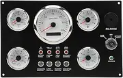 Digital Gauge Cluster Set, 12V GPS Speedometer Gauge Set, 0 to 120MPH 0 to 8000RPM Red LED 5 Gauge Set Instrument Panel, 0 to 5bar 0 to 73psi Voltage Cluster Dash Gauge Set Panel