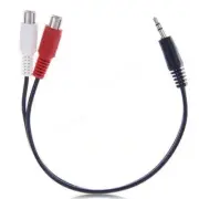 12 Pk - 3.5mm Stereo Male Jack To 2 RCA Female Plug Adapter Headphone Cable