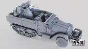 NSM U.S. Army M16 Quad HMG Half track, 1/56th Scale, 28mm For Bolt Action.