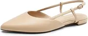 [DREAM PAIRS] Slingback Flats for Women, Pointed-Toe Elegant Women's Ballet Flats with Buckle Strap, Classic Low Heel Dress Shoes for Casual Work Office Party