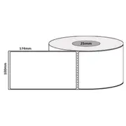 Peacock Bros CPL25 400/roll CourierPost Label. 100 x 174mm. 25mm core. 400 Labels per roll. Courier Post/ParcelPort Label - No Internal Cuts Self-adhesive Permanent [CPL25]