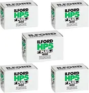 Ritz Camera Pack of 5 Ilford 1574577 HP5 Plus, Black and White Print Film, 35 mm, ISO 400, 36 Exposures