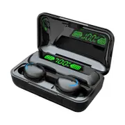 F9-4 5.0 Bluetooth 5.0 Earphones TWS Fingerprint Touch Headset HiFI Stereo In-ear Earbuds Wireless Headphones for sport - black