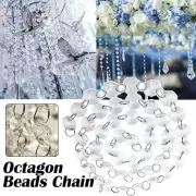 14/16mm Octagon Bead Chandelier Lighting Hook Acrylic Chain Garland Transparent.