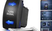 Turn Signal Switch Blue 4Pin ON-Off-ON Laser Etched SPDT Toggle Rocker