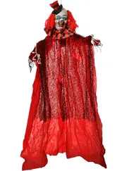 Freak Show Scary Clown Hanging Halloween Decoration with Lights