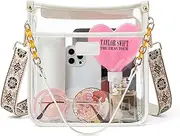 Shrrie Clear Bag For Stadium Event Clear Purse Clear Crossbody Bag Stadium Approved Clear Concert Tote Shoulder Bag for Women
