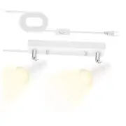 Plug in Track Lighting Fixtures Ceiling, White 2-Light Track Lighting(White)