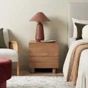 Leeroy Bedside Table - Hazelnut