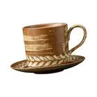Cappuccino Coffee Cup and Saucer Set Tea Cup for Farmhouse Office Home Cafe