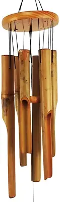 MUMTOP Bamboo Wind Chimes, Outdoor Wooden Wind Chime with Amazing Deep Tone for
