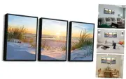 Black Framed Wall Art For Living Room Wall Decor For Bedroom Sun Blue Beach