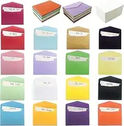 VANRA Small Blank Cards with Colorful Envelopes, White Note Cards Mini Envelopes Set, 17 Assorted Colored Envelopes for Gift Card, Cardstock, Index Cards, Business Card