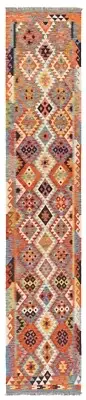 Kilim Afghan Handwoven Oriental Rug 391 x 82cm - Nomadic, Kilim, Carpet, Runner