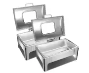 SOGA 2X 9L Stainless Steel Chafer Dish Buffet Chafing Food Warmer w/ Window Lid