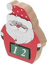 Alipis Santa Claus Countdown Calendar Wooden Block Tabletop Decor Rustic Holiday Decoration for Home Office Countdown to Christmas Versatile Blocks
