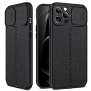 For iPhone 14 Plus Case, Textured TPU Protective Cover, Camshield, Black
