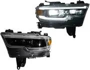 Car Front Lamps Compatible For Dodge 2021-2024 RAM 1500 Tyrannosaurus Rex Auto LED Headlights Assembly Projector Lens Style Accessories