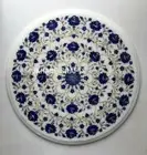 3' Marble Dining Table Top Console Table Semi Precious Floral Inlaid Home Decor