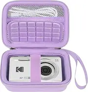 Elonbo Camera Carrying Case for Kodak PIXPRO FZ55 / FZ53 / FZ45 / FZ43 16MP Digital Camera, Vlogging Camera Storage Holder Trave Bag, ​Mesh Bag Fits Batteries, Cable, Memory Card, Purple
