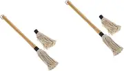 Toddmomy 2 Sets BBQ Mop BBQ Sauce Mop Baking Brush Barbecue Accessory Cotton Yarn Practical Design