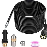 20 m Pipe Cleaning Hose Compatible with Kärcher Pressure Washer, Pipe Cleaner Compatible with Kärcher K2 K3 K4 K5 K7 Drain Cleaner Cleans Clogged Pipes and Drains Effortlessly 180 Bar