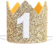 Glitter Crown for 1st Birthday - Baby First Birthday Crown, Birthday Girl Boy Gift,Photo Booth Props,1st Birthday Party Hat