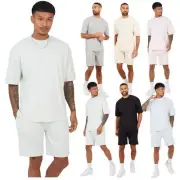 Brave Soul Mens Plain Shorts Set T-Shirt & Short Summer Set Outfit Sizes S-2XL