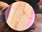 Pink Resin Coffee Table, Pink Resin End Table, Wood Console Table, Bedroom Table