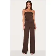 Chocolate Tailored Woven Wide Leg Pants, Chocolate