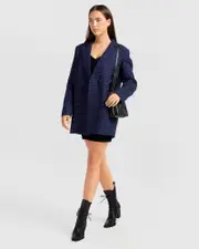 [Belle & Bloom] Cambridge Oversized Wool Blazer - Blue