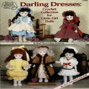 11-1/2" Doll Dresses Crochet Patterns Collection For Little Girl Dolls